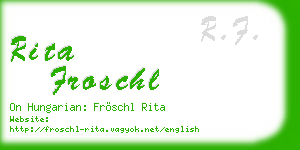 rita froschl business card