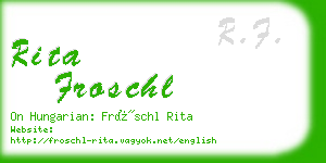 rita froschl business card